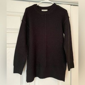 Black sweater with side slits